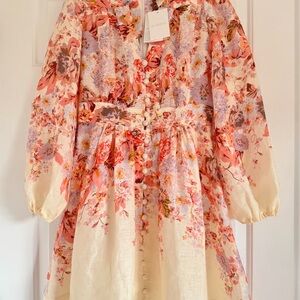 Zimmermann Pink and Cream Floral Kids Dress